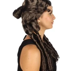 HPO Womens Colonial Lady Wig | Dark Brown Curly Historical Wigs | Premium Breathable Capless Cap 13 HPO Womens Colonial Lady Wig | Dark Brown Curly Historical Wigs | Premium Breathable Capless Cap