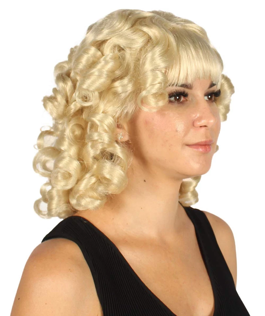 HPO Womens Colonial Lady Wig | Blonde Historical Wigs | Premium Breathable Capless Cap Women's 6 HPO Womens Colonial Lady Wig | Blonde Historical Wigs | Premium Breathable Capless Cap Women's