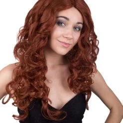 BC Adult Women's Red Color Curly Long Length Trendy Red Head Wig