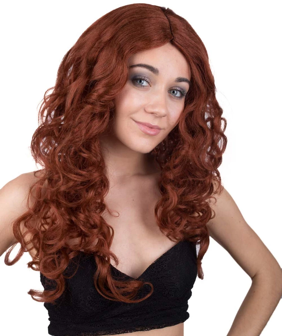 BC Adult Women's Red Color Curly Long Length Trendy Red Head Wig 1 BC Adult Women's Red Color Curly Long Length Trendy Red Head Wig
