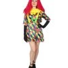 HPO Men's Adult Women FEVER Colorful CLOWN COSTUME | Multicolored Cosplay Costume
