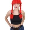 HPO Womens Farm Girl Wig | Medium Red Wig | Premium Breathable Capless Cap Men's