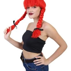 HPO Womens Farm Girl Wig | Medium Red Wig | Premium Breathable Capless Cap Men's