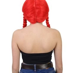 HPO Womens Farm Girl Wig | Medium Red Wig | Premium Breathable Capless Cap Men's