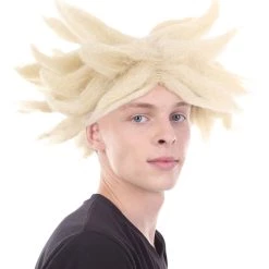 HPO Anime Spike Wig | Blonde TV/Movie Wigs | Premium Breathable Capless Cap 13 HPO Anime Spike Wig | Blonde TV/Movie Wigs | Premium Breathable Capless Cap