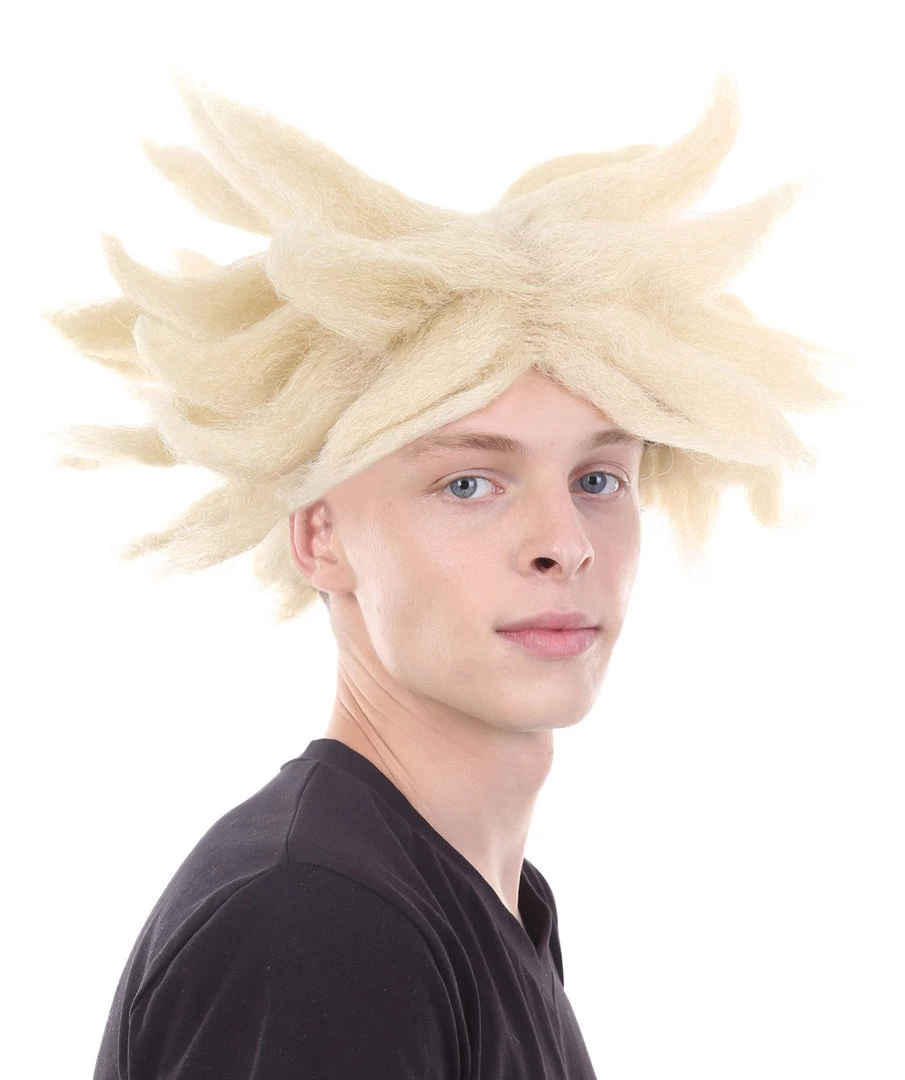 HPO Anime Spike Wig | Blonde TV/Movie Wigs | Premium Breathable Capless Cap 5 HPO Anime Spike Wig | Blonde TV/Movie Wigs | Premium Breathable Capless Cap