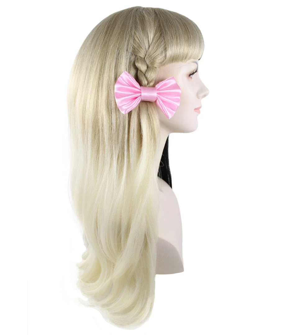HPO Adult Womens Wig W/ Light Pink Bows | Black & Blonde Celebrity Wig | Premium Breathable Capless Cap Men's 5 HPO Adult Womens Wig W/ Light Pink Bows | Black & Blonde Celebrity Wig | Premium Breathable Capless Cap Men's