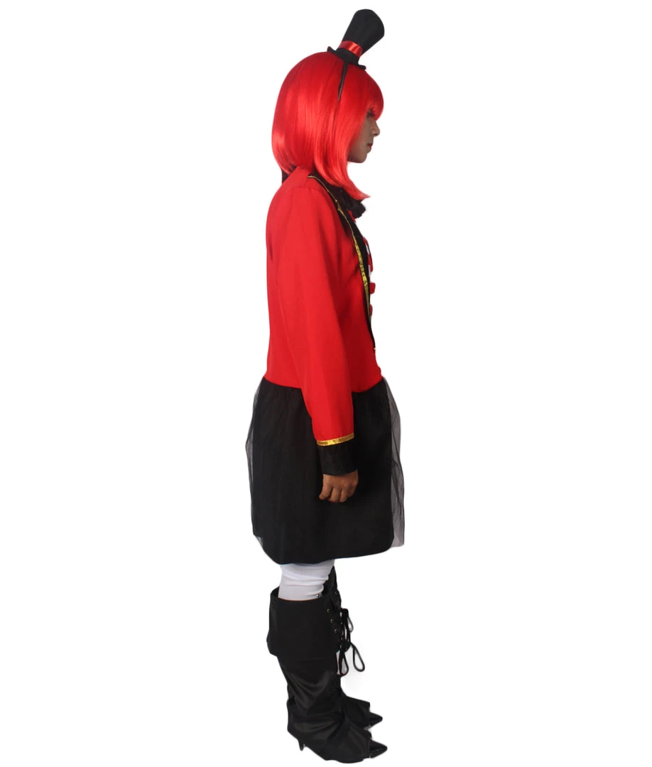 HPO Adult Women Ringmaster Costume | Red & Black Cosplay Costume 6 HPO Adult Women Ringmaster Costume | Red & Black Cosplay Costume