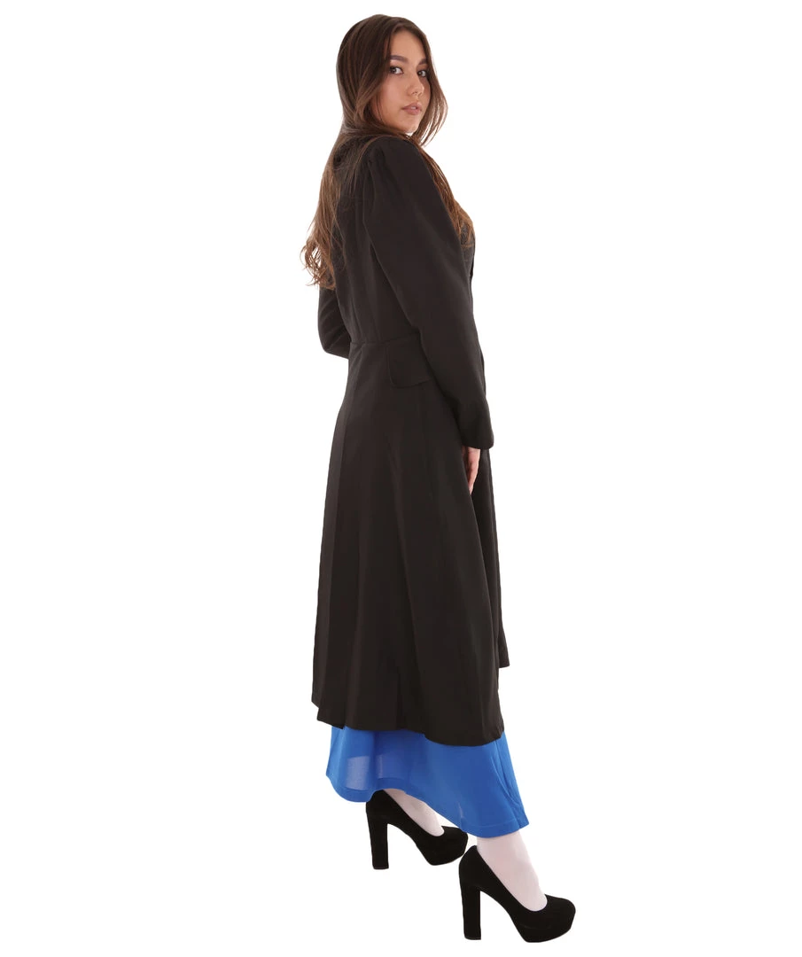 HPO Adult Women's English Nanny Marry TV/Movie Costume | Black & Blue Cosplay Costume 6 HPO Adult Women's English Nanny Marry TV/Movie Costume | Black & Blue Cosplay Costume