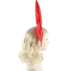 HPO Singer Women's Short Straight Wig | W/ Large Red Bow Brown & Blonde Celebrity Wig | Premium Breathable Capless Cap