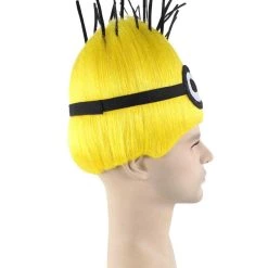 HPO Animation Yellow Mens Wig | Short Yellow Cosplay Wig | Premium Breathable Capless Cap Men's