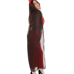 HPO Adult Women's Devil Fancy Dress Scary Costume | Red & Black Halloween Costume