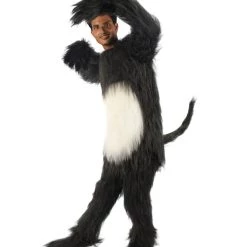 HPO White And Black Mouse Costume - Long Breathable Synthetic Fibers Men's