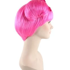 HPO Singer Double Bun Womens Wig | Hot Pink & Black Wig | Premium Breathable Capless Cap Men's