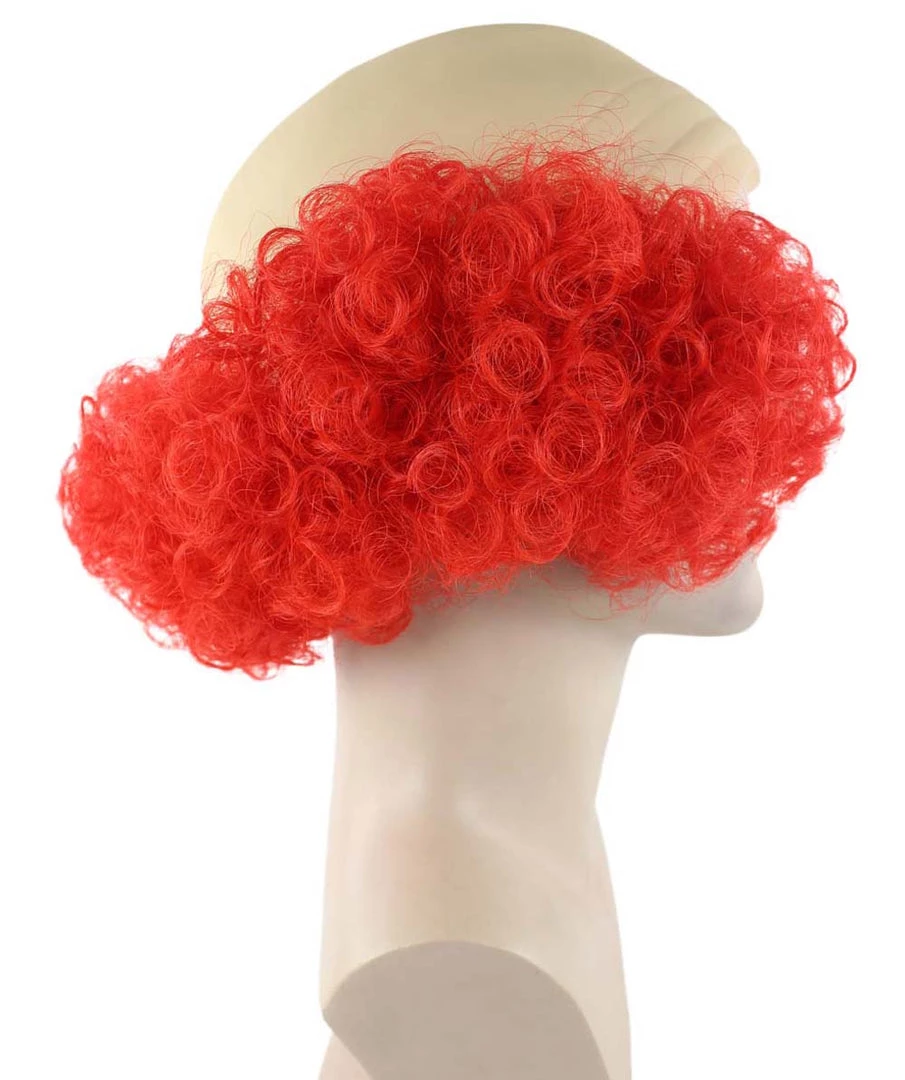 HPO Men's Bald Curly Red Mens Clown Wig | Red Wig With Cap 5 HPO Men's Bald Curly Red Mens Clown Wig | Red Wig With Cap
