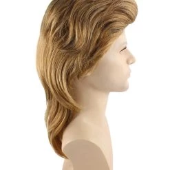 HPO Adult Men's Mullet Wig Brown | Premium Breathable Capless Cap 13 HPO Adult Men's Mullet Wig Brown | Premium Breathable Capless Cap