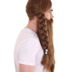 HPO Men's Mens Viking Wig & Beard Set | Brown Cosplay Halloween Wig | Premium Breathable Capless Cap 15 HPO Men's Mens Viking Wig & Beard Set | Brown Cosplay Halloween Wig | Premium Breathable Capless Cap