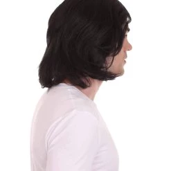 HPO Men's Shoulder Length Straight Snape Dark Arts Wig | Black Cosplay Wig | Premium Breathable Capless Cap 13 HPO Men's Shoulder Length Straight Snape Dark Arts Wig | Black Cosplay Wig | Premium Breathable Capless Cap