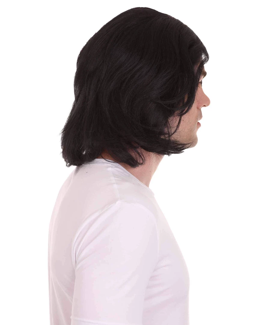 HPO Men's Shoulder Length Straight Snape Dark Arts Wig | Black Cosplay Wig | Premium Breathable Capless Cap 5 HPO Men's Shoulder Length Straight Snape Dark Arts Wig | Black Cosplay Wig | Premium Breathable Capless Cap