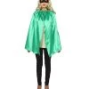 HPO Kids Child's Superhero Party Cape With Mask Set Costume | Green Cosplay Costume