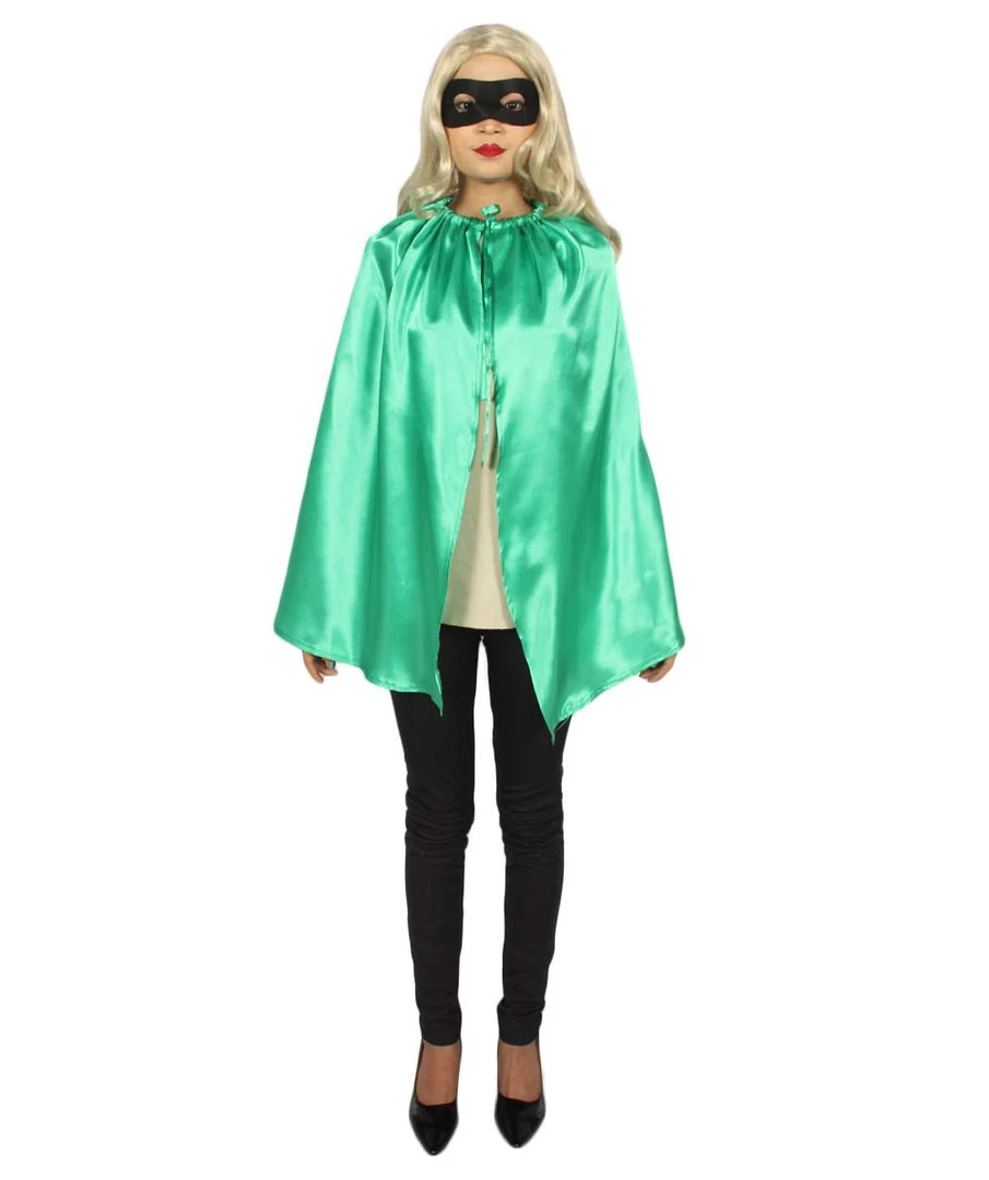 HPO Kids Child's Superhero Party Cape With Mask Set Costume | Green Cosplay Costume 1 HPO Kids Child's Superhero Party Cape With Mask Set Costume | Green Cosplay Costume