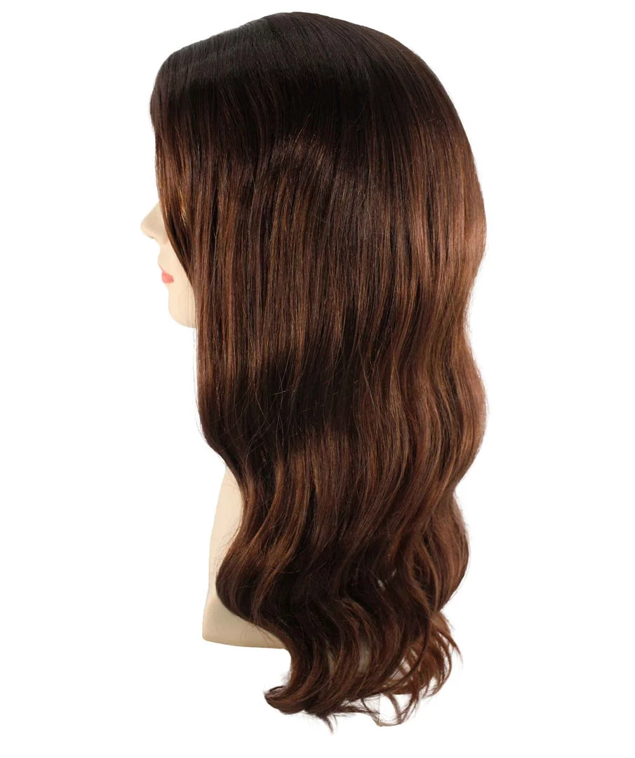 BC Women's Dark Brown Color Wavy Medium Length Trendy Earth Princess Wig 3 BC Women's Dark Brown Color Wavy Medium Length Trendy Earth Princess Wig