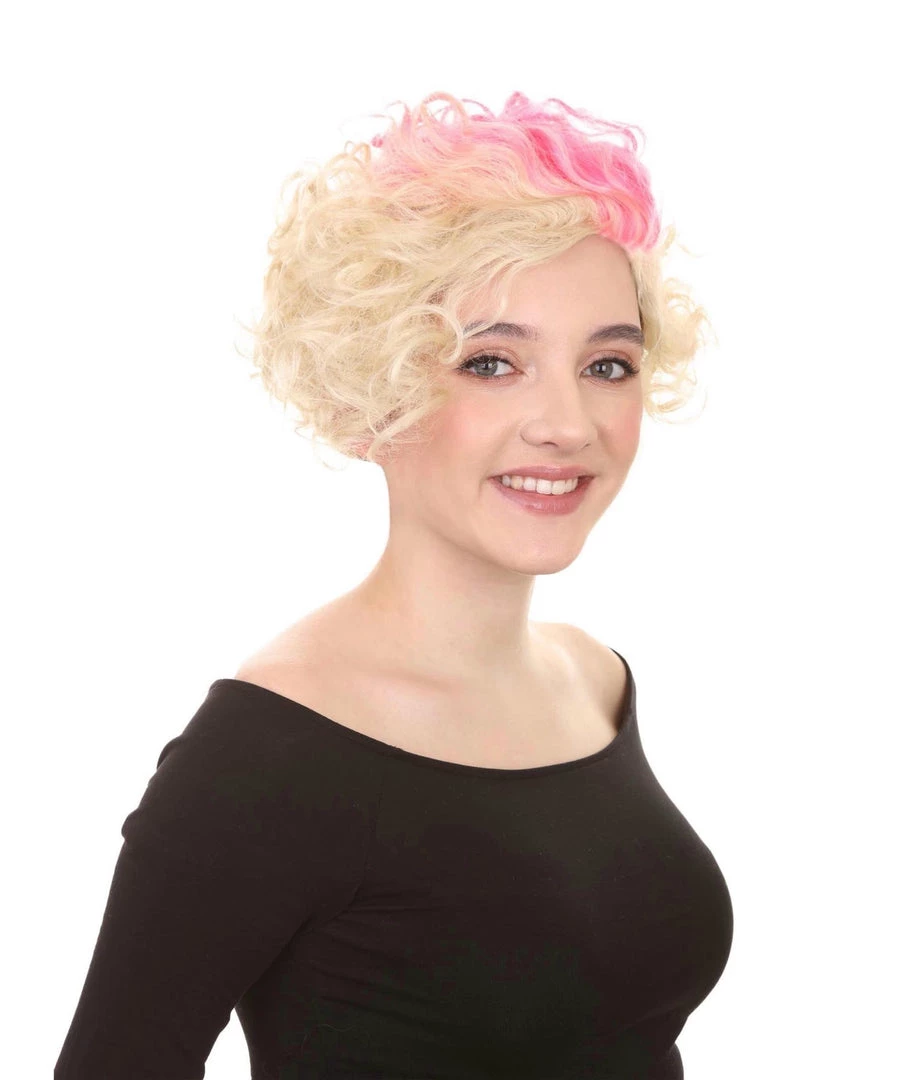 HPO Womens Flapper Girl Wig | Fancy Pink Blond Halloween Wig | Premium Breathable Capless Cap Men's 6 HPO Womens Flapper Girl Wig | Fancy Pink Blond Halloween Wig | Premium Breathable Capless Cap Men's
