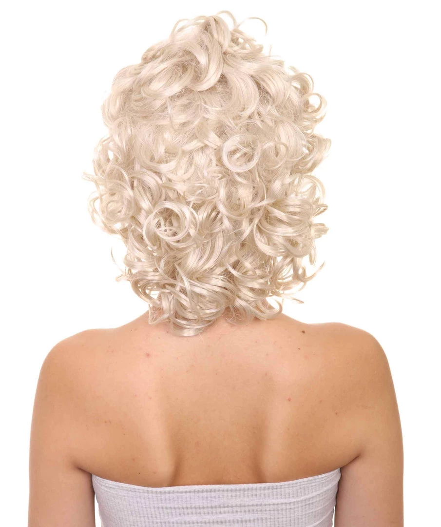 HPO TV Movie Womens Wig | Medium Blond Glamour Curly Wig | Premium Breathable Capless Cap Men's 4 HPO TV Movie Womens Wig | Medium Blond Glamour Curly Wig | Premium Breathable Capless Cap Men's