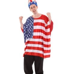 FLAGWIGS Adult Men's USA Flag Tunic Sports Costume | Patriotic Multi Color Cosplay Costume 14 FLAGWIGS Adult Men's USA Flag Tunic Sports Costume | Patriotic Multi Color Cosplay Costume