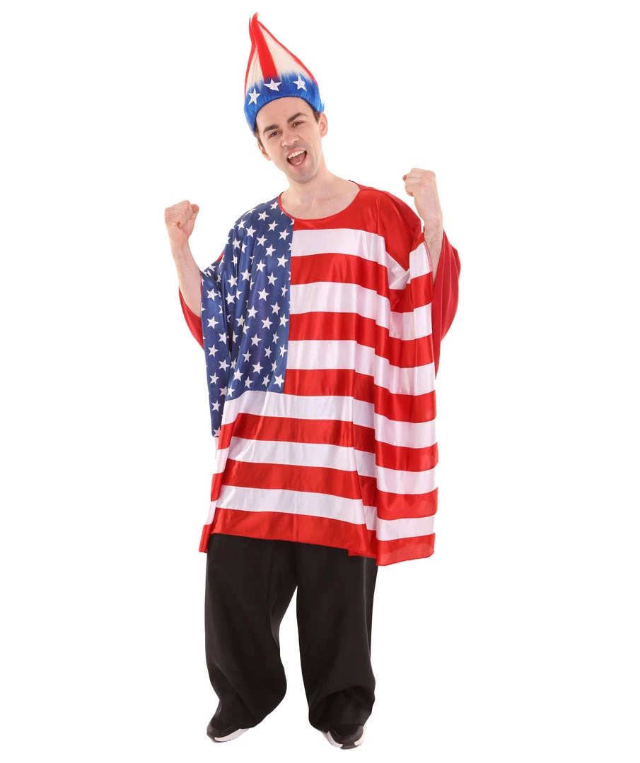 FLAGWIGS Adult Men's USA Flag Tunic Sports Costume | Patriotic Multi Color Cosplay Costume 7 FLAGWIGS Adult Men's USA Flag Tunic Sports Costume | Patriotic Multi Color Cosplay Costume