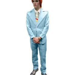 HPO 70's Rock Star | Powder Blue Suit With Dickie And Tie | Premium Halloween Costume | Multiple Color Options Men's 104 HPO 70's Rock Star | Powder Blue Suit With Dickie And Tie | Premium Halloween Costume | Multiple Color Options Men's