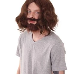 HPO Men's Medieval King Wig With Full Beard Set | Mens Cosplay Halloween Wig | Premium Breathable Capless Cap