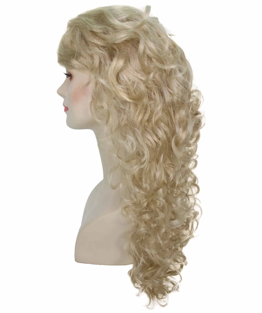 BC Adult Women's Blonde Color Curly Medium Length Trendy Wig 3 BC Adult Women's Blonde Color Curly Medium Length Trendy Wig