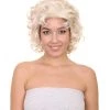 HPO TV Movie Womens Wig | Medium Blond Glamour Curly Wig | Premium Breathable Capless Cap Men's