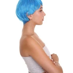 HPO Short Womens Wig | Cosplay Blue Wig | Premium Breathable Capless Cap Men's 13 HPO Short Womens Wig | Cosplay Blue Wig | Premium Breathable Capless Cap Men's