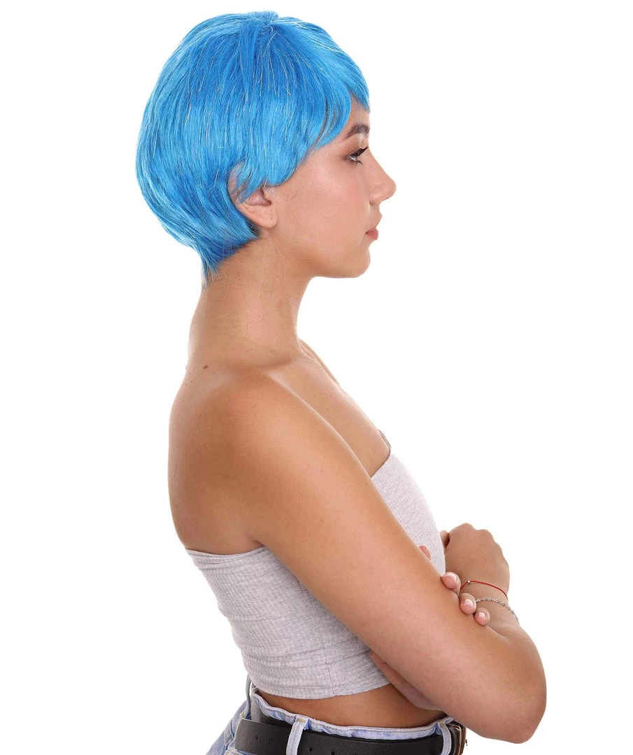 HPO Short Womens Wig | Cosplay Blue Wig | Premium Breathable Capless Cap Men's 5 HPO Short Womens Wig | Cosplay Blue Wig | Premium Breathable Capless Cap Men's