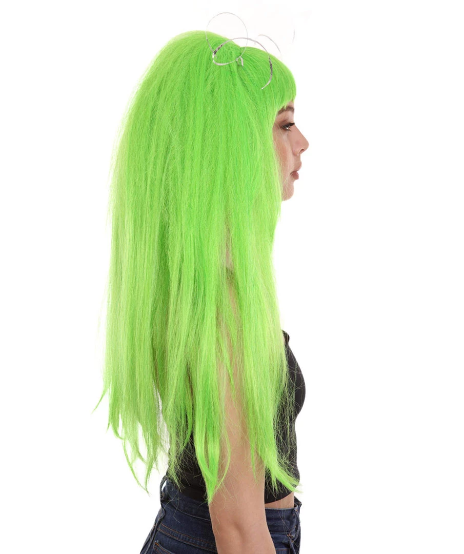 HPO Womens Clown Girl Green Wig With Headpiece | Character Cosplay Halloween Wig | Premium Breathable Capless Cap Women's 5 HPO Womens Clown Girl Green Wig With Headpiece | Character Cosplay Halloween Wig | Premium Breathable Capless Cap Women's