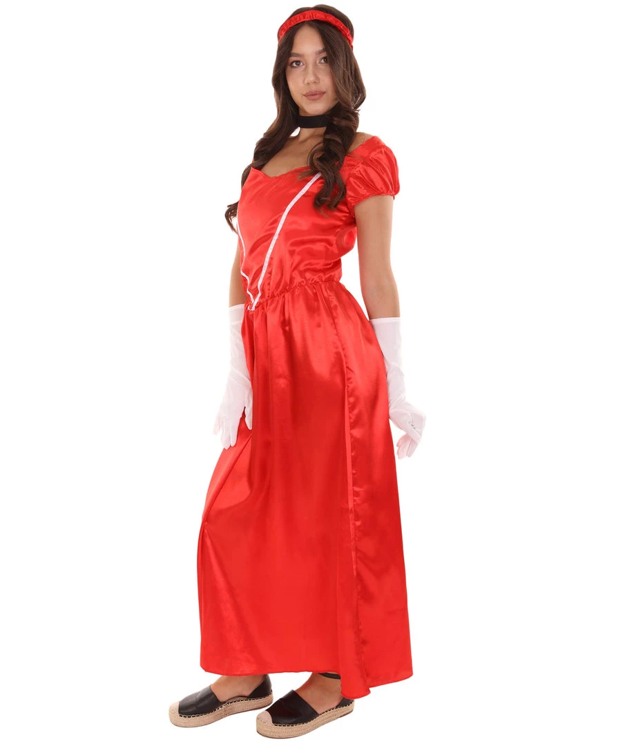 HPO Adult Women's Aristocrat Socialite Dress 20s Costume | Red Cosplay Costume 3 HPO Adult Women's Aristocrat Socialite Dress 20s Costume | Red Cosplay Costume
