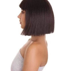 HPO Men's Adult Womens Bob Wig | Black, Pink, & Blue Celebrity Wig | Premium Breathable Capless Cap