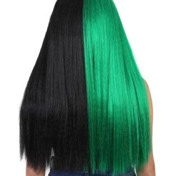 HPO Womens Singer Wig | Long Green Black Celebrity Straight Wig | Premium Breathable Capless Cap 12 HPO Womens Singer Wig | Long Green Black Celebrity Straight Wig | Premium Breathable Capless Cap