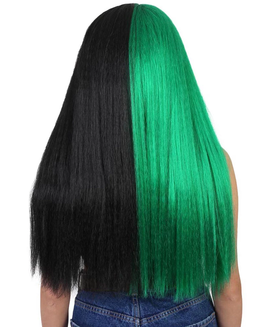 HPO Womens Singer Wig | Long Green Black Celebrity Straight Wig | Premium Breathable Capless Cap 4 HPO Womens Singer Wig | Long Green Black Celebrity Straight Wig | Premium Breathable Capless Cap