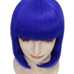 HPO Women's Womens Medium Bob Dark Blue Cosplay Wig | Premium Breathable Capless Cap 15 HPO Women's Womens Medium Bob Dark Blue Cosplay Wig | Premium Breathable Capless Cap
