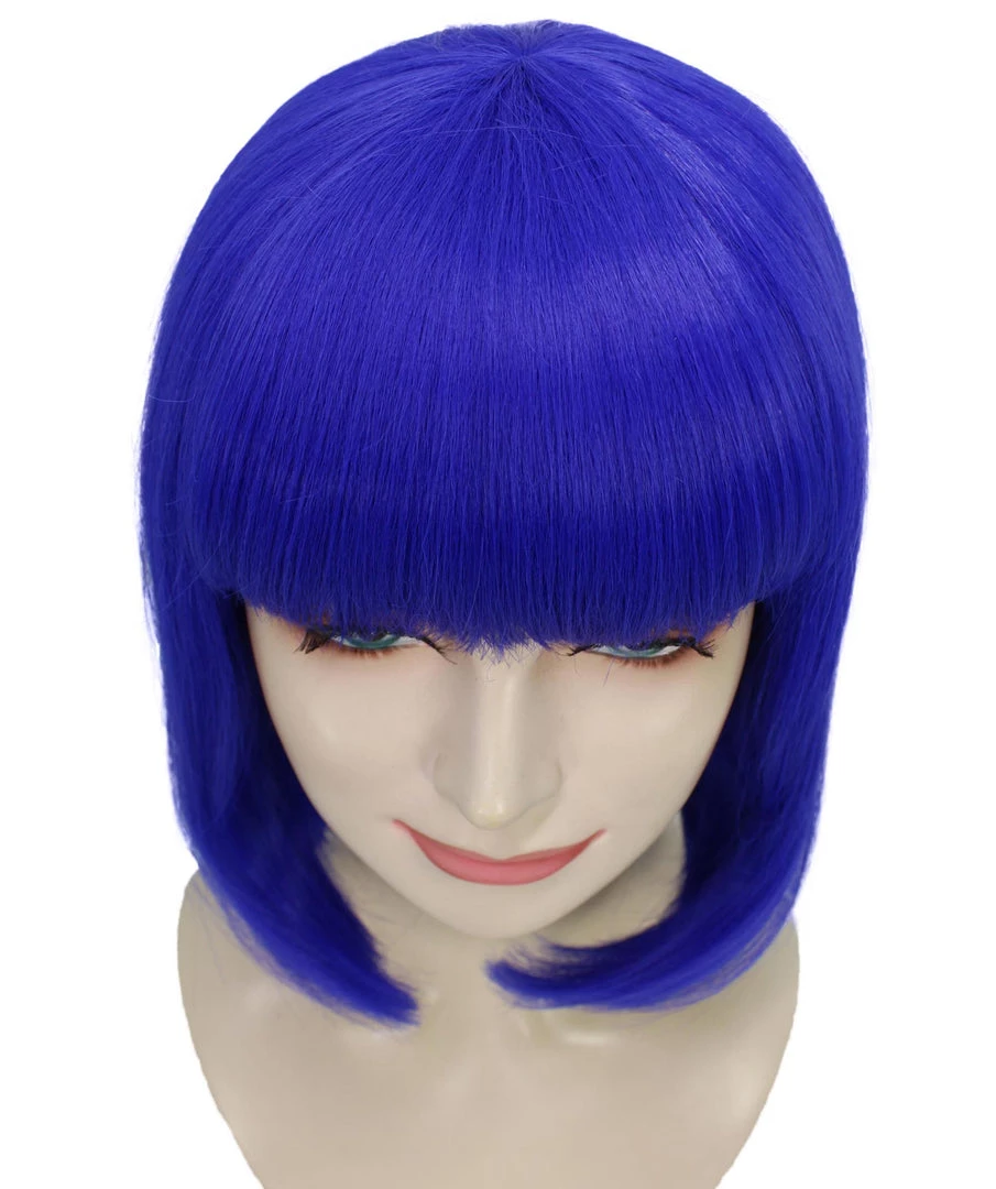 HPO Women's Womens Medium Bob Dark Blue Cosplay Wig | Premium Breathable Capless Cap 7 HPO Women's Womens Medium Bob Dark Blue Cosplay Wig | Premium Breathable Capless Cap
