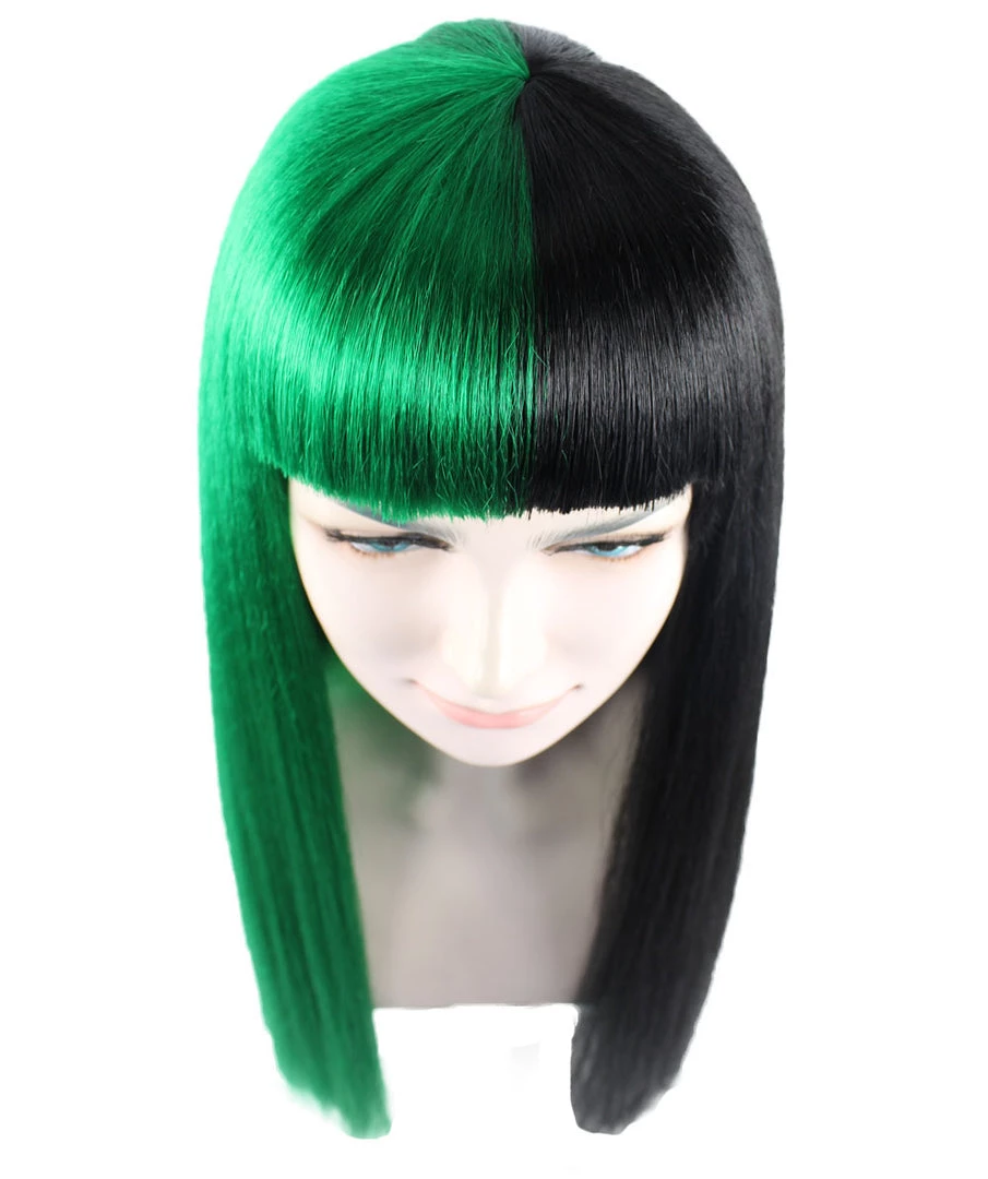 HPO Womens Singer Wig | Long Green Black Celebrity Straight Wig | Premium Breathable Capless Cap 7 HPO Womens Singer Wig | Long Green Black Celebrity Straight Wig | Premium Breathable Capless Cap
