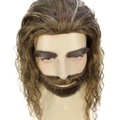 HPO Men's Sea Hero Wig With Moustach And Beard Set | Brown Wigs | Premium Breathable Capless Cap