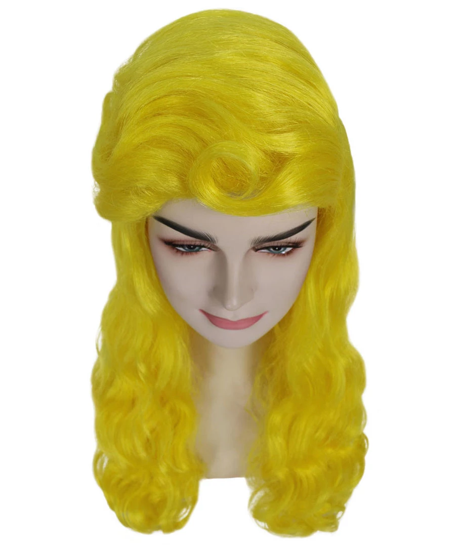 HPO Women's Long Length Side Part Yellow Wavy Cosplay Wig | Premium Breathable Capless Cap 7 HPO Women's Long Length Side Part Yellow Wavy Cosplay Wig | Premium Breathable Capless Cap
