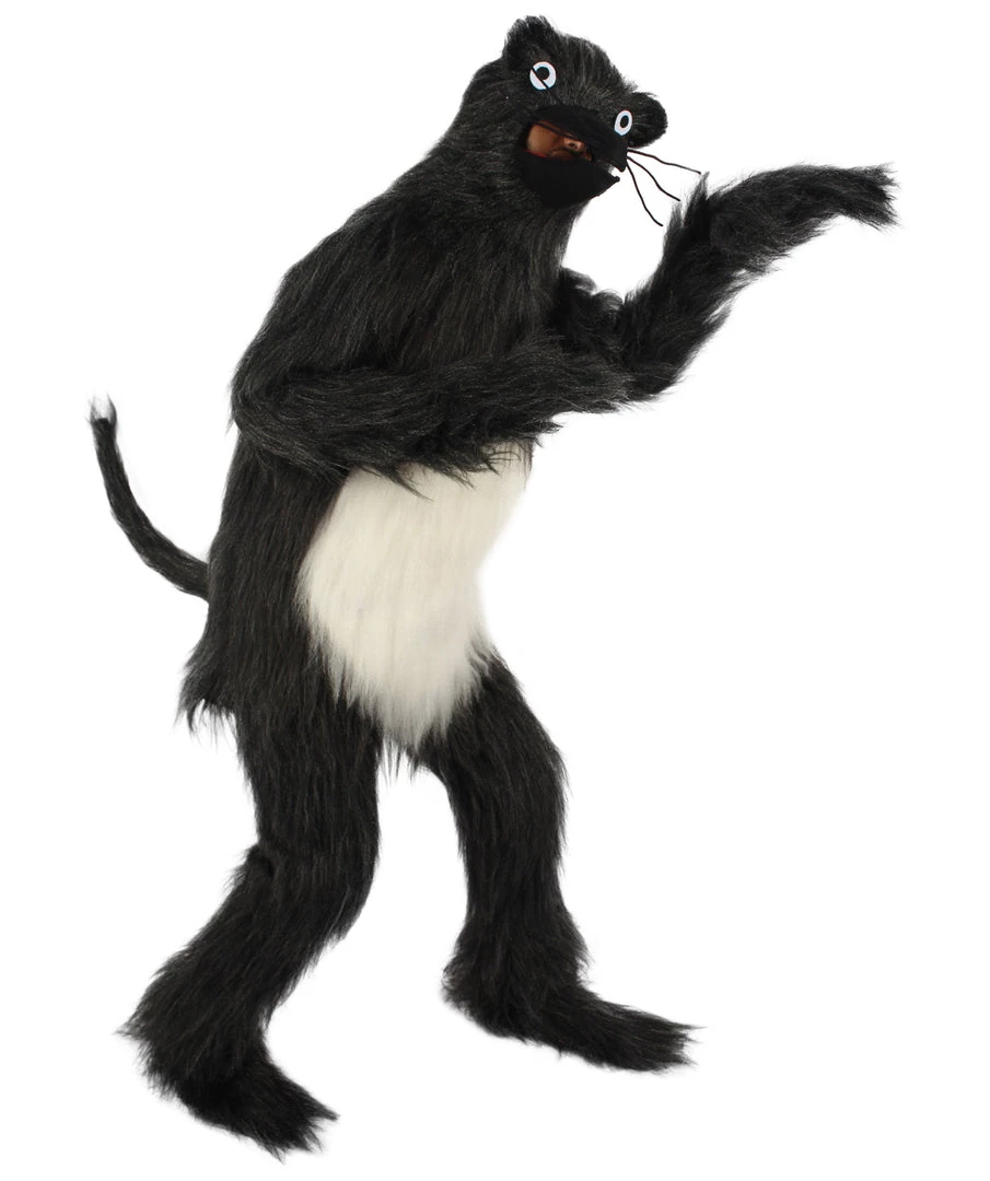 HPO White And Black Mouse Costume With Mask And Tail - Long Breathable Synthetic Fibers Bundle 8 HPO White And Black Mouse Costume With Mask And Tail - Long Breathable Synthetic Fibers Bundle