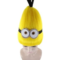 HPO Animation Yellow Unisex Wig | Yellow Tall Cartoon Film Series Wig | Premium Breathable Capless Cap Kids 15 HPO Animation Yellow Unisex Wig | Yellow Tall Cartoon Film Series Wig | Premium Breathable Capless Cap Kids