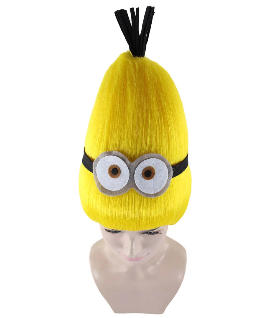 HPO Animation Yellow Unisex Wig | Yellow Tall Cartoon Film Series Wig | Premium Breathable Capless Cap Kids 7 HPO Animation Yellow Unisex Wig | Yellow Tall Cartoon Film Series Wig | Premium Breathable Capless Cap Kids