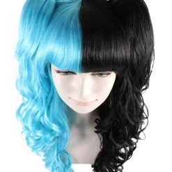 HPO Men's Dolly Womens Wig | Blue And Black Wig | Premium Breathable Capless Cap 17 HPO Men's Dolly Womens Wig | Blue And Black Wig | Premium Breathable Capless Cap